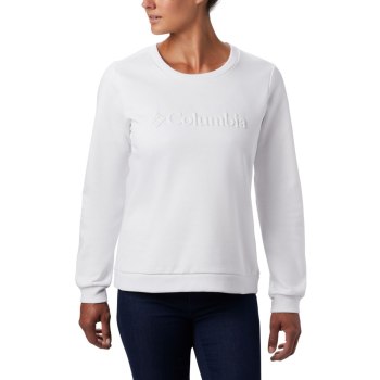 Columbia Logo Crew Top, Sudaderas Blancos Para Mujer | 081247-LWU